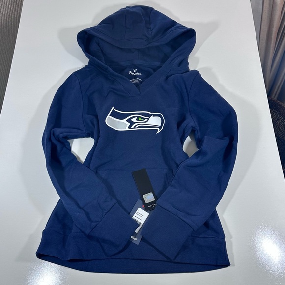 NWT NFL Team Apparel Fanatics Women's Navy Blue Hoodie Sweater - Picture 1 of 7